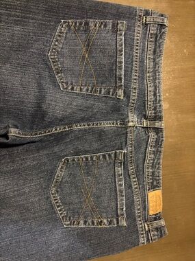 Aeropostale Dark Indigo Jeans with Gold Stitching